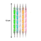Complete 5-piece nail art pen set displayed together.