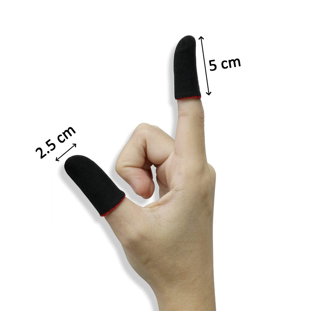 Elastic and conductive fiber material of gaming finger sleeves.