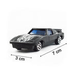 Dynamic display of 25 free-wheel racing cars from the Action Legion toy set.