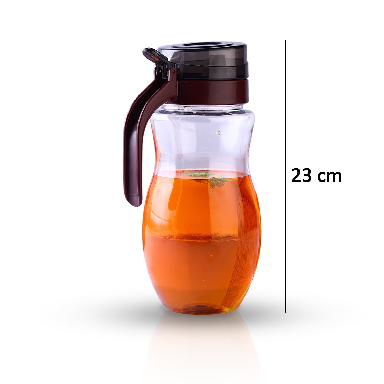 Sleek stainless steel oil dispenser with narrow nozzle for kitchen.