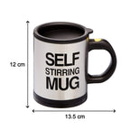 The Indo Glow Self Stirring Mug standing on a table, a convenient solution for instant drinks.