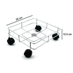 Modern stainless steel oil stand enhancing kitchen organization and tidiness.