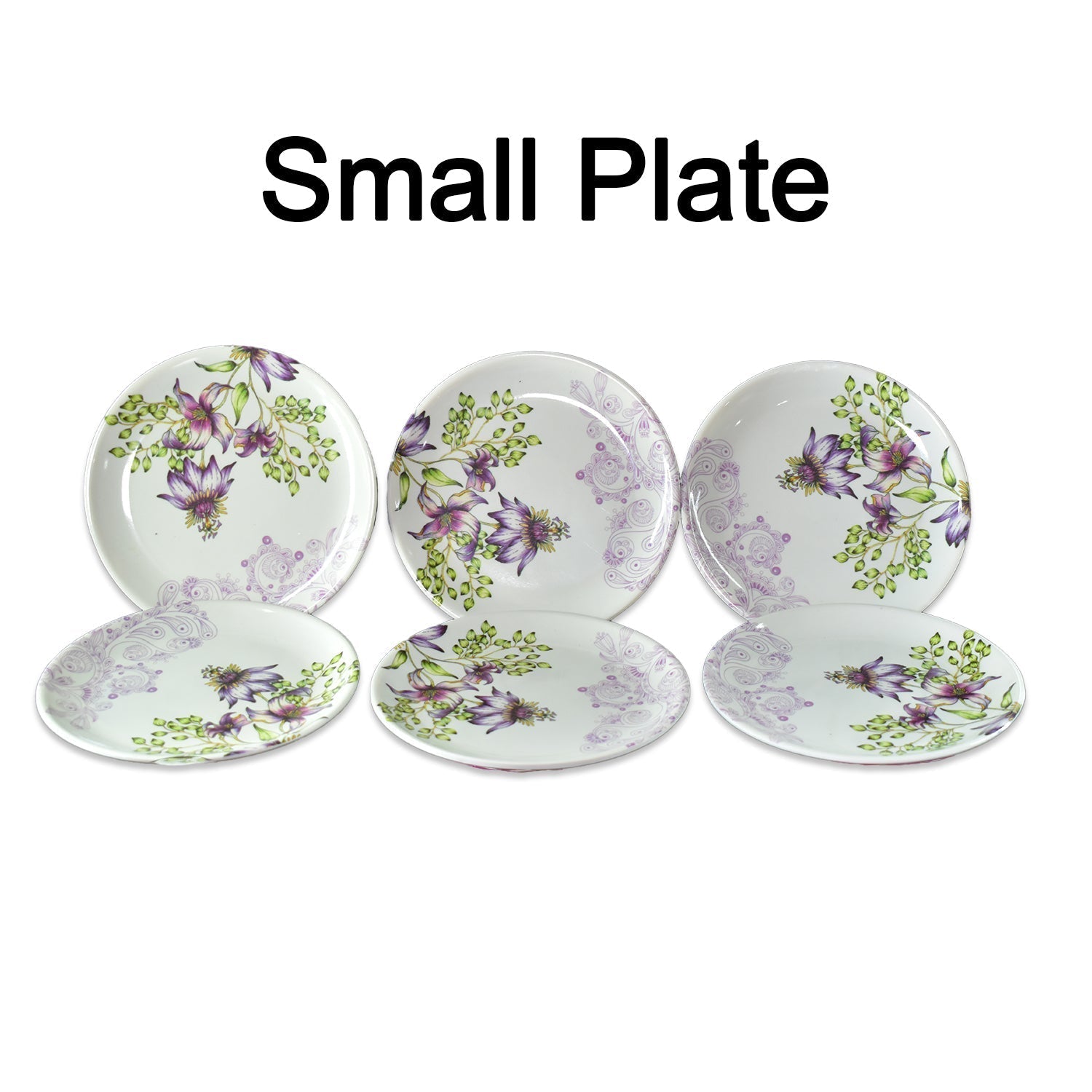 Complete 32-piece plastic dinner set, showcasing various plates and utensils.