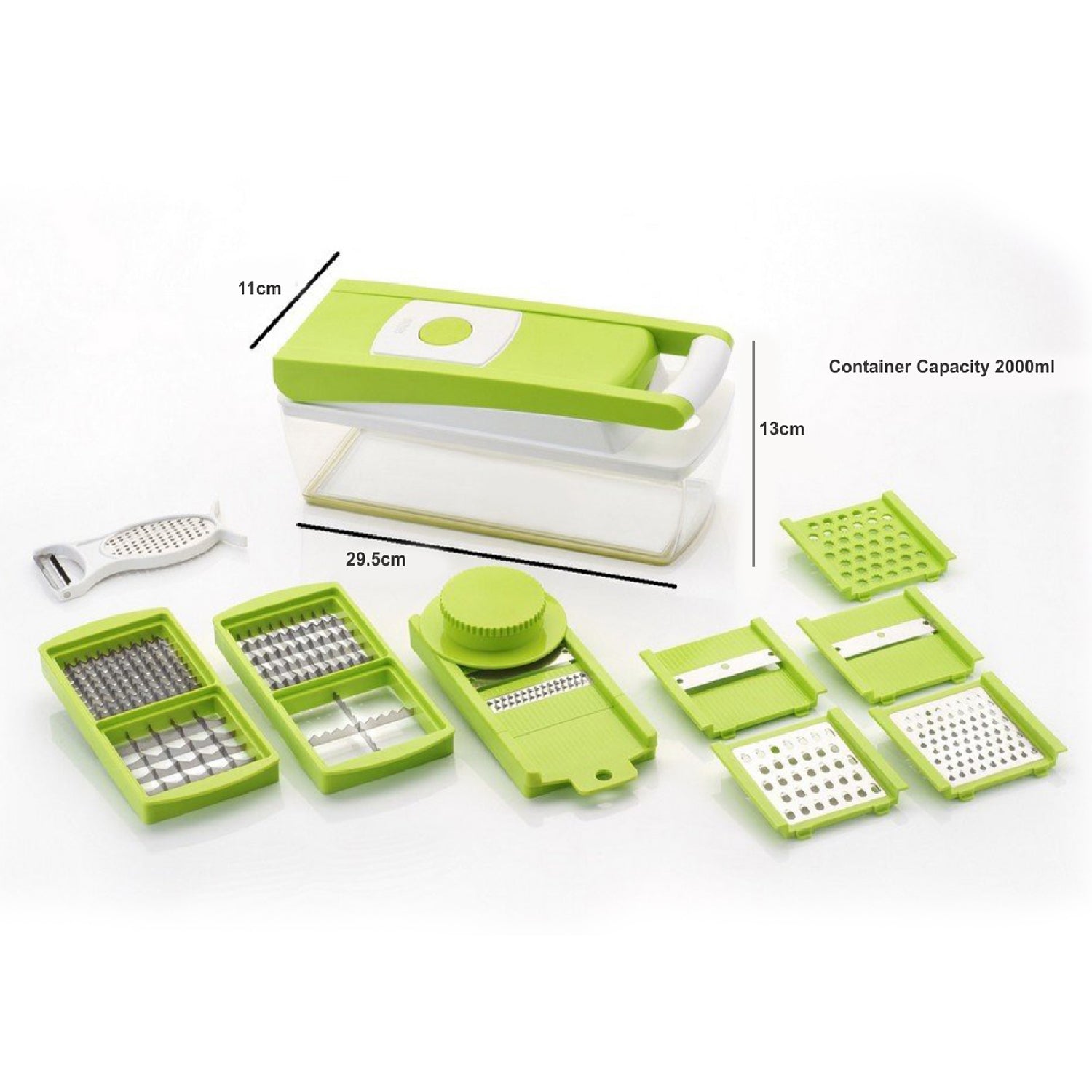 14-in-1 quick dicer by House of Sensation, illustrating ease of use for chopping vegetables.