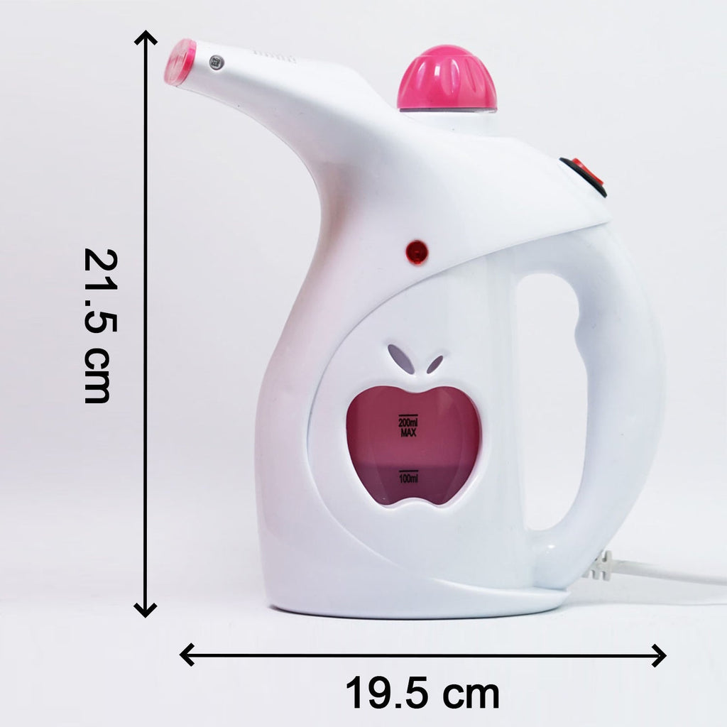 Convenient travel steamer for facial care and keeping garments fresh on the go.