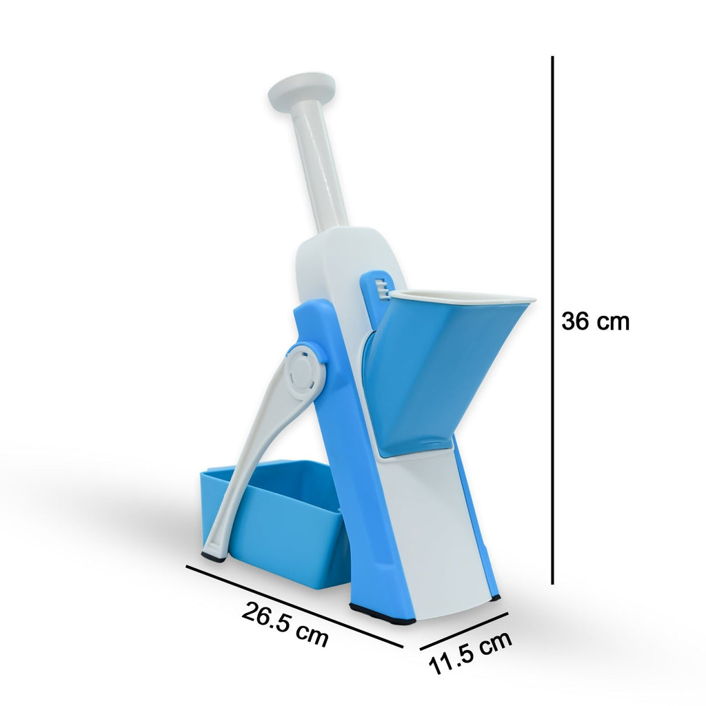 Multi-functional chopper with collection container.