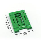 Close-up of a plastic mobile stand's minimalist design from the 50-piece collection, perfect for any workspace.