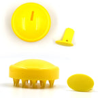 Multiple views showcasing the versatile design of the silicone scalp massager brush.