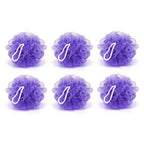 Group of 6 assorted bath loofahs, perfect for a refreshing shower.