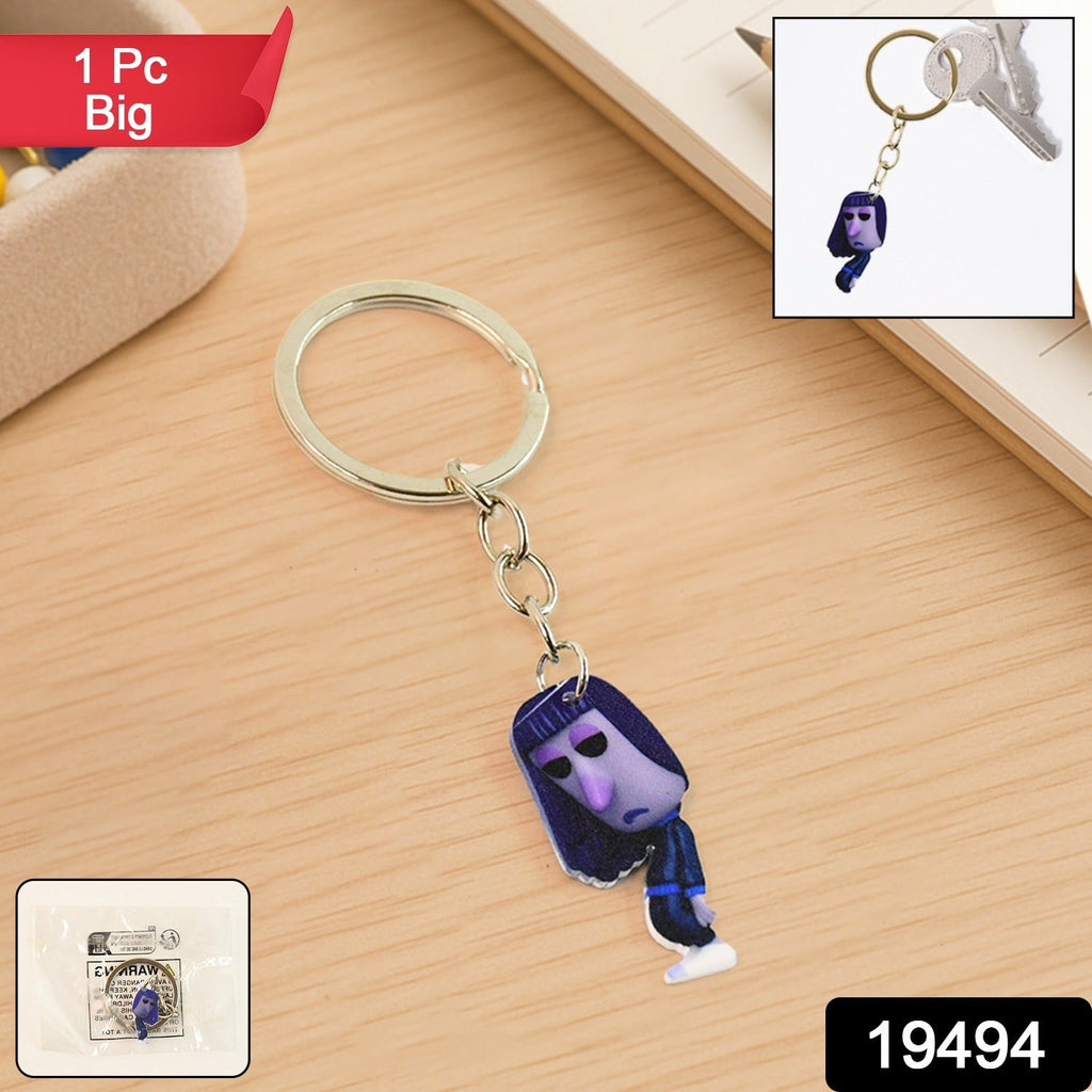 Large anime-style cartoon character keychain accessory