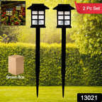 Close-up of a single solar garden light showing its modern design and LED glow.