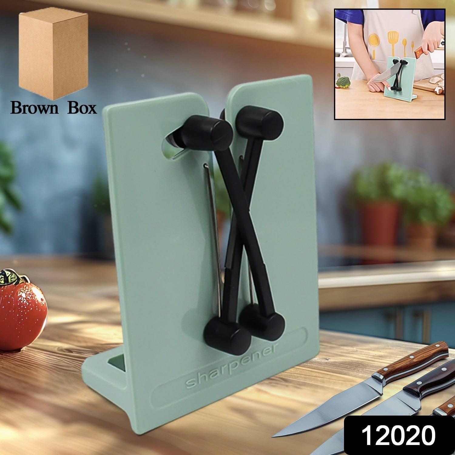 Ergonomic design of the professional knife sharpener for easy grip.