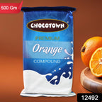 Delicious orange chocolate compound, perfect for dessert making.