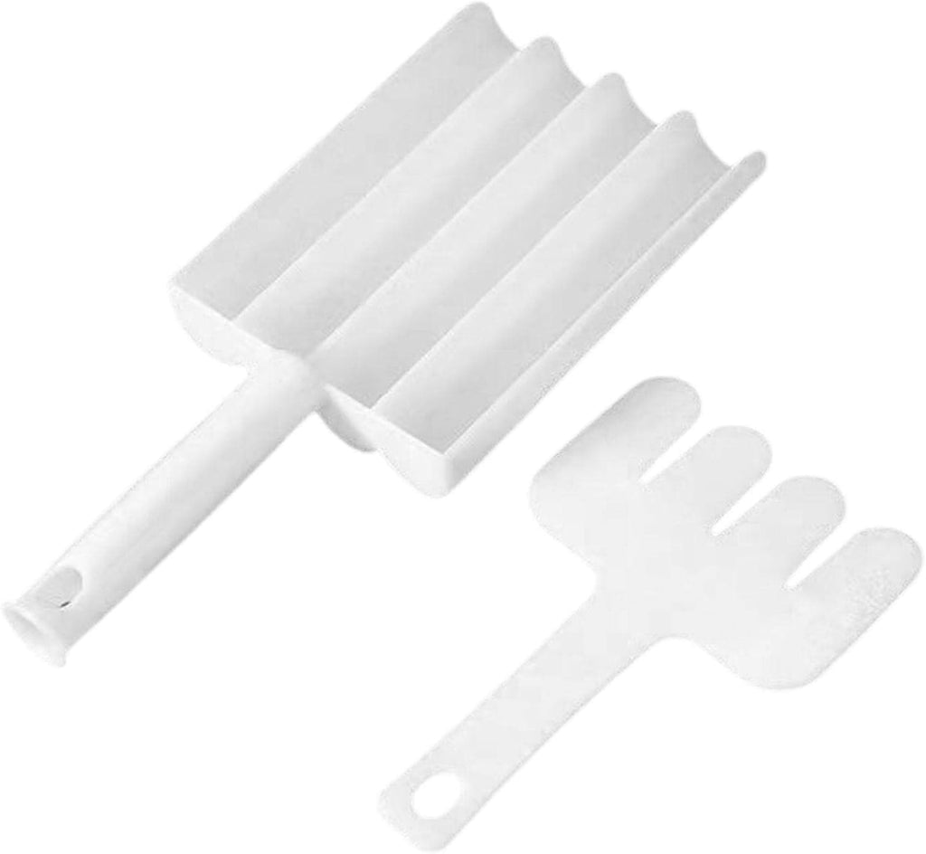 Ergonomic fritter scoop maker showing its innovative ball-shaping design.