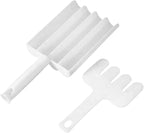 Ergonomic fritter scoop maker showing its innovative ball-shaping design.