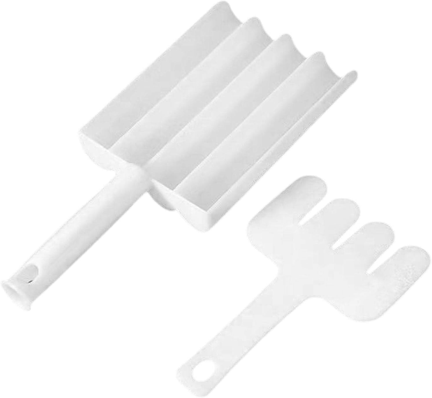Ergonomic fritter scoop maker showing its innovative ball-shaping design.