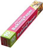 A roll of baking paper with a clear label, suitable for oven and microwave use.