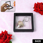 3D floating frame showcasing stylish nail clipper keychain accessory