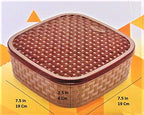 Side view of the round Masala Dabba, demonstrating its compact storage design.