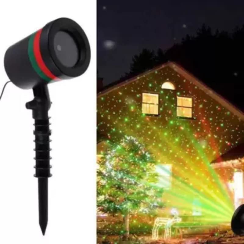 Dynamic laser light display transforming an outdoor space into a party zone.