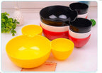Side view of the durable kids snack plate with fun compartments.