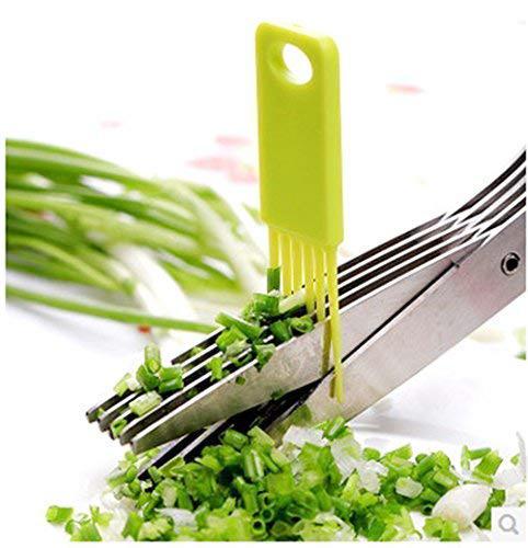Stainless steel 5-blade herb scissors for kitchen use