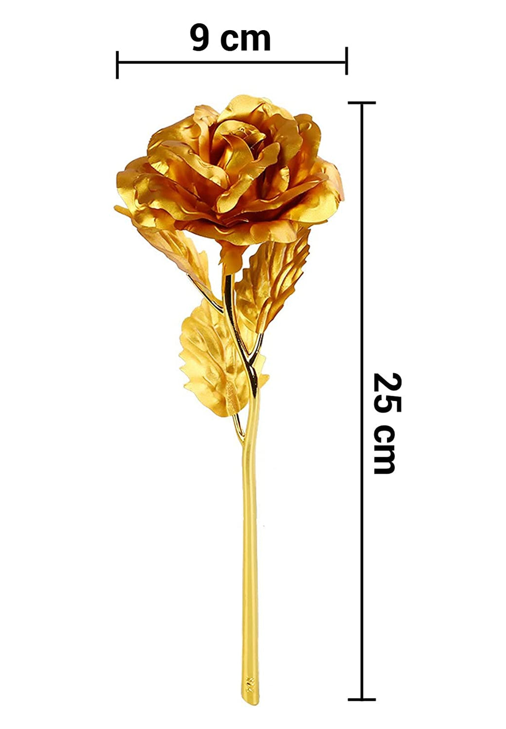 Reflective gold plated rose displayed in premium presentation box