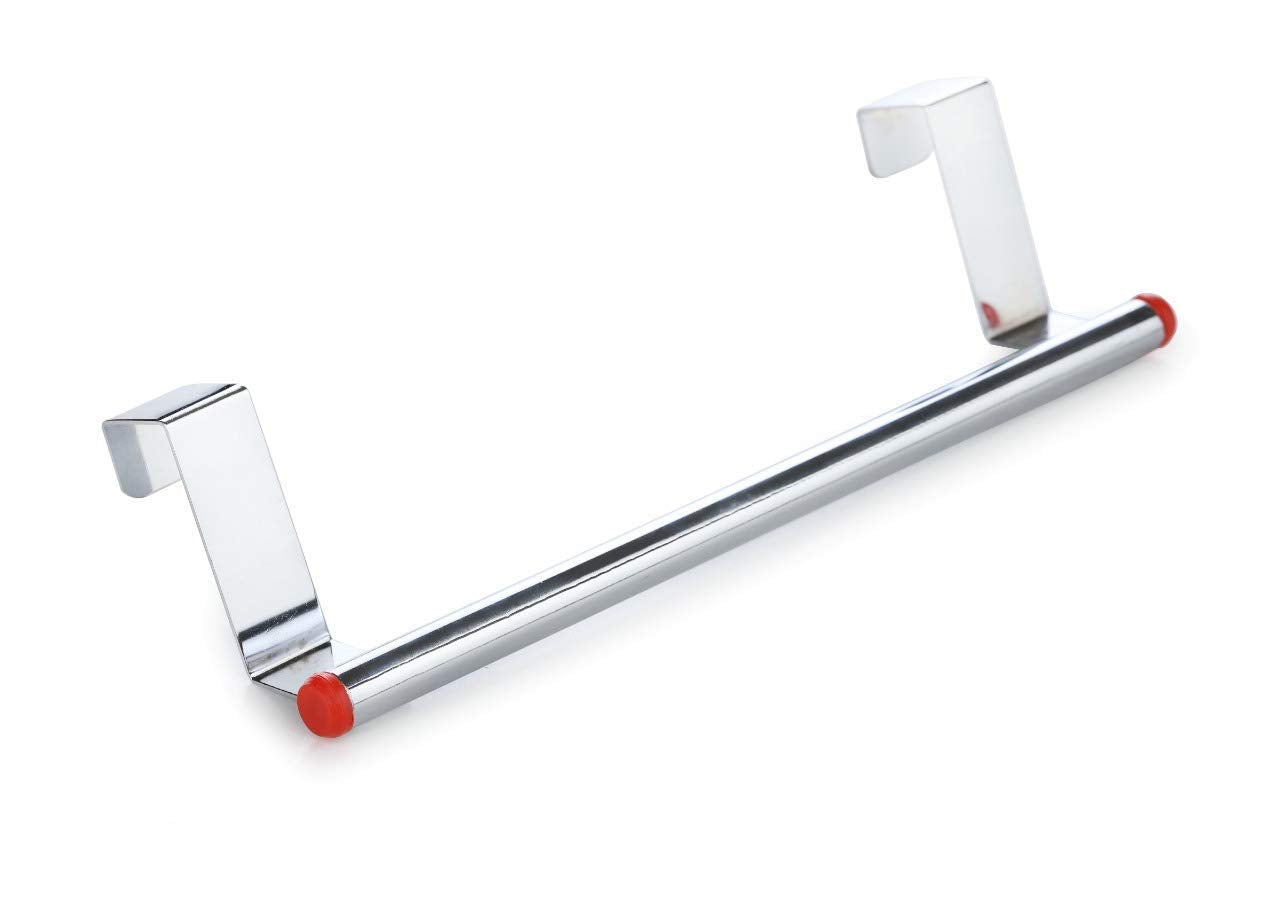 Rust-proof stainless steel towel hanger providing convenient storage for towels.