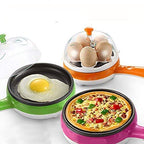 Siplix 2-in-1 cooking appliance with eggs boiling, steam visible through the transparent lid.
