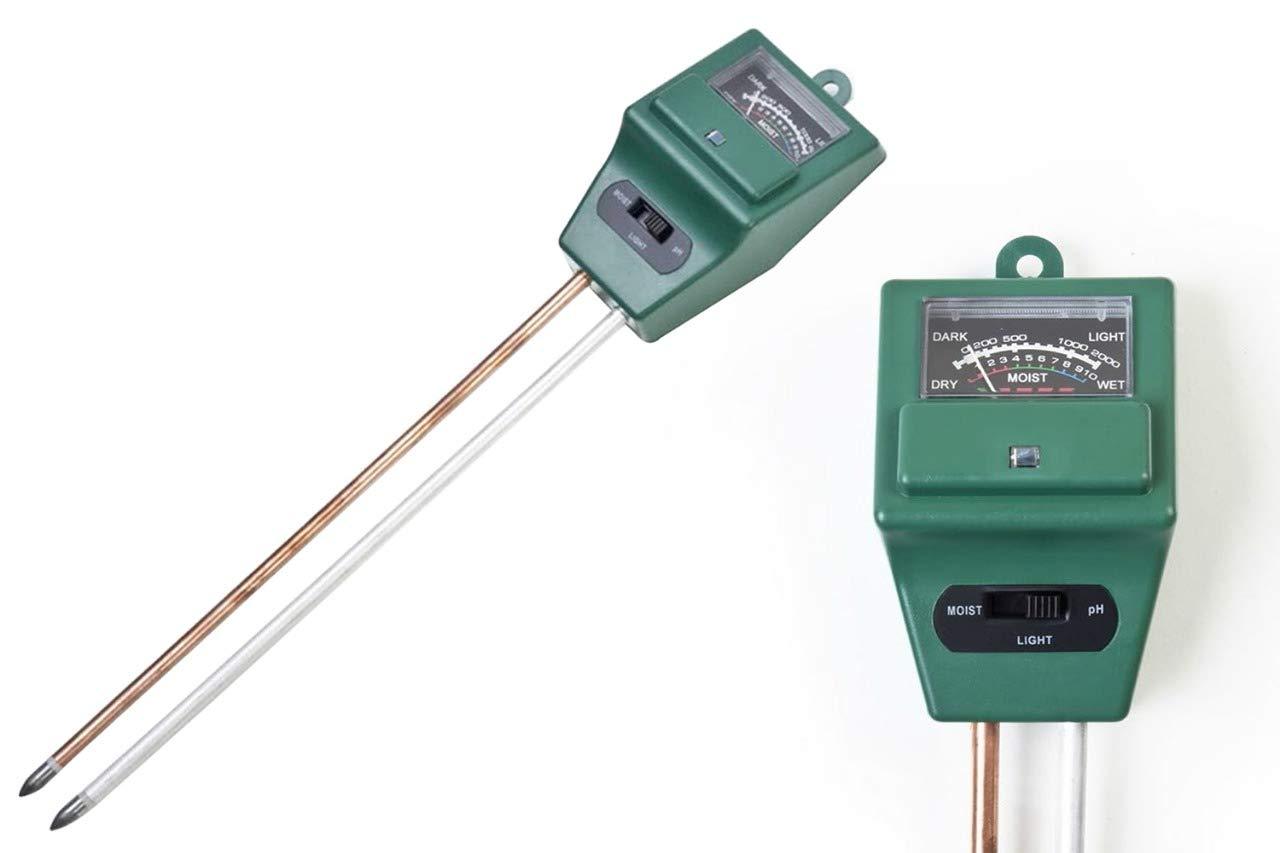 The compact soil pH meter with its multi-functional display and durable probe.