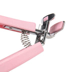 Side view of the stainless steel Hot Dish Plate Clip, ready for secure handling.