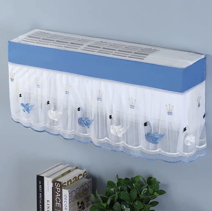 Compactly folded AC dust cover, highlighting its easy storage and portability.
