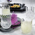 Close-up of the heavy unbreakable plastic glasses.