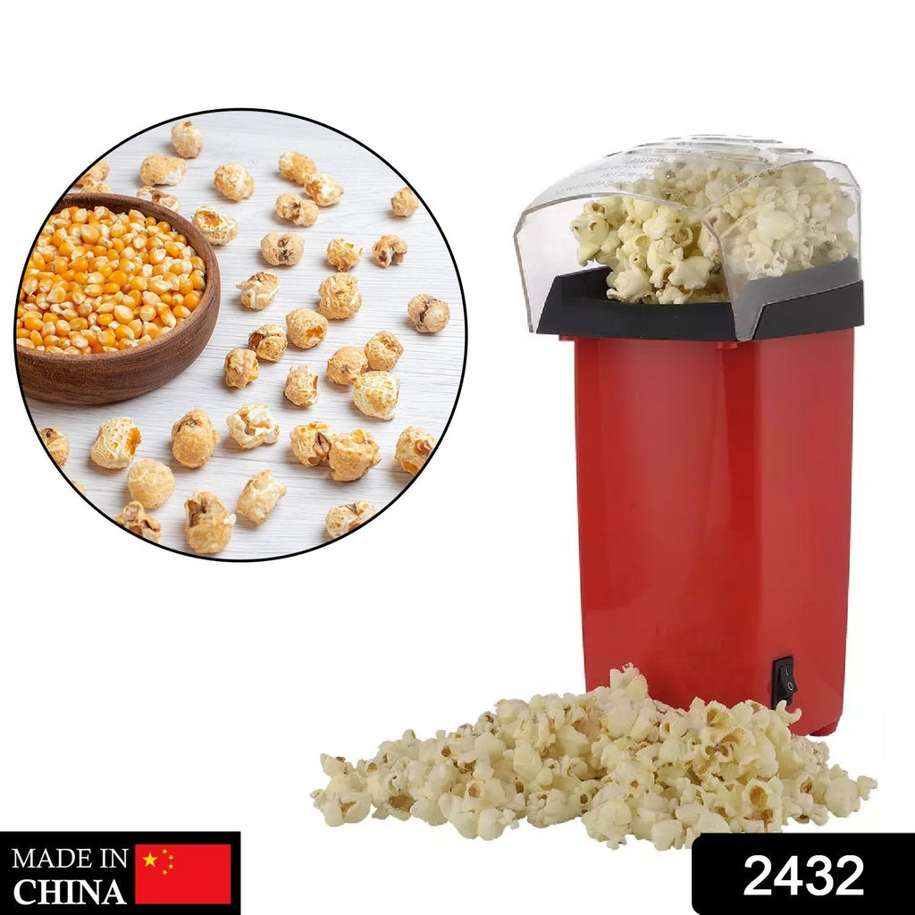 Compact hot air popcorn maker machine on a kitchen counter.