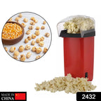 Compact hot air popcorn maker machine on a kitchen counter.