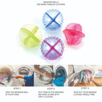 Detergent-free washing balls in a pack of 4, ready for use in any machine.