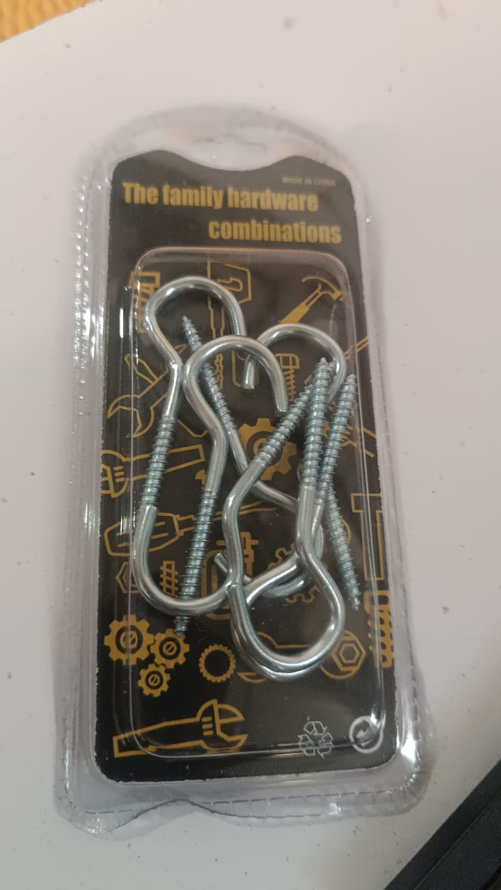 Pack of stainless steel eye hooks screw set for sturdy mounting
