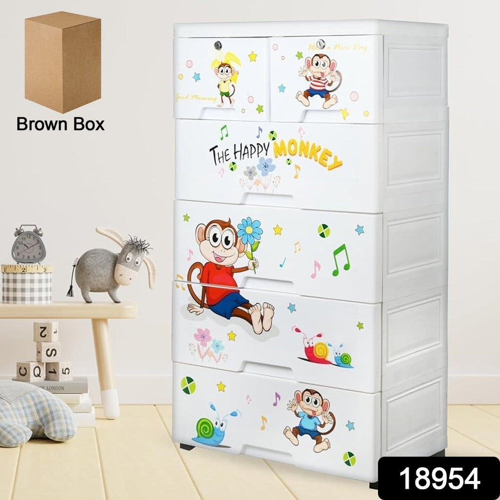 Multi-purpose storage organizer chest for kids with secure locking drawers