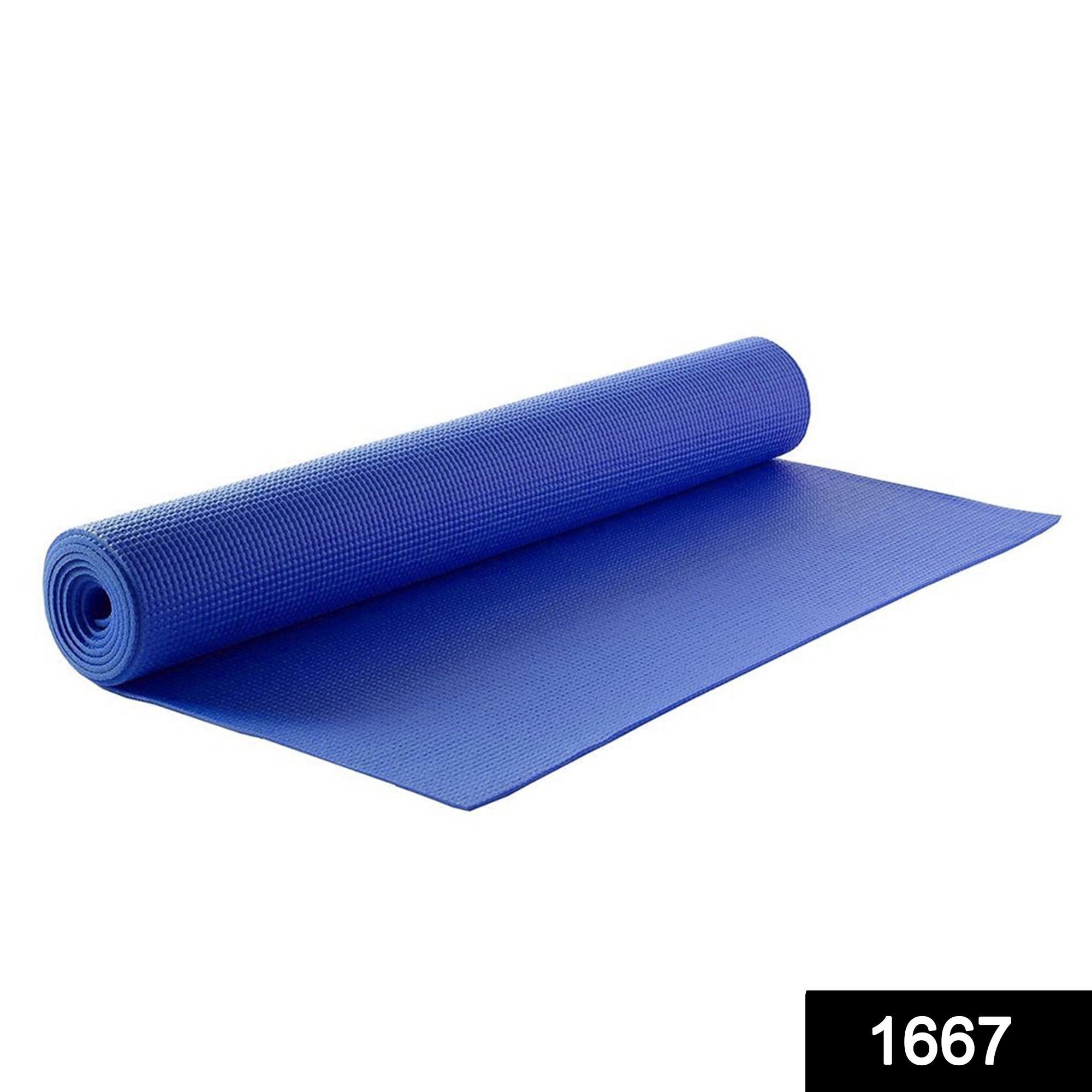 Unrolled anti-skid Yoga Mat in a studio setting.