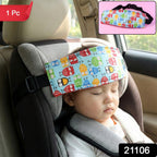 Close-up of fixing support belt on baby car seat head support strap
