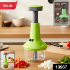 Hand-press mechanism of push-down vegetable chopper for quick dicing