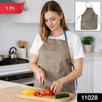 Adjustable chef apron with neck loop and waist ties