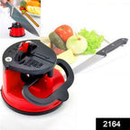 Side view of the manual kitchen knife sharpener in a modern kitchen setting.