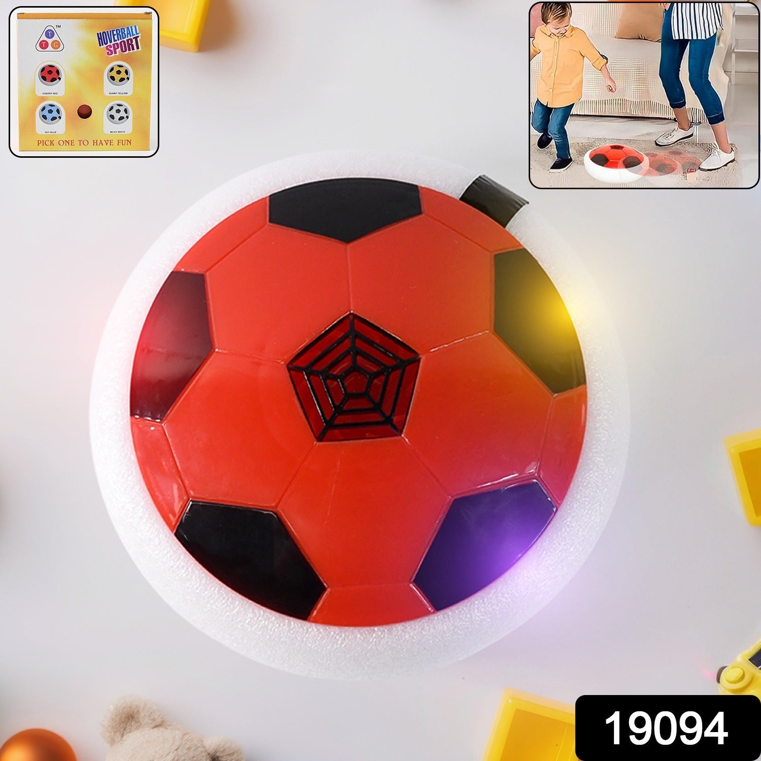 Indoor hover soccer ball with foam guard cushioning impact
