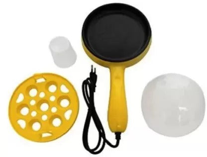 Lifestyle shot of the Siplix Electric Egg Boiler Frying Pan preparing a quick breakfast.