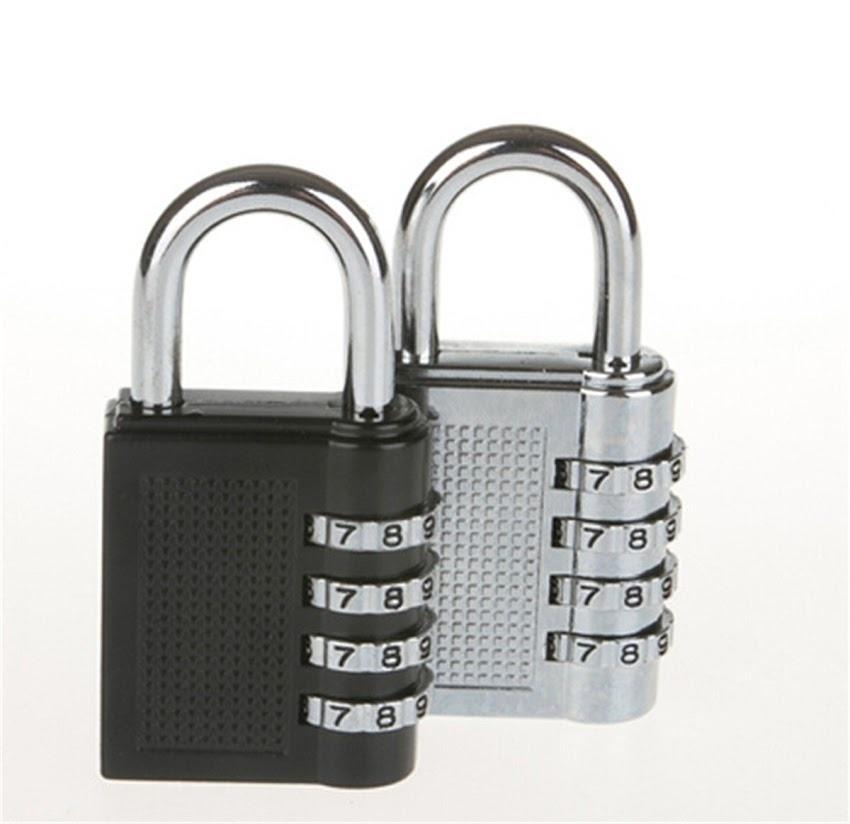 Detailed close-up of the combination padlock's number dial.