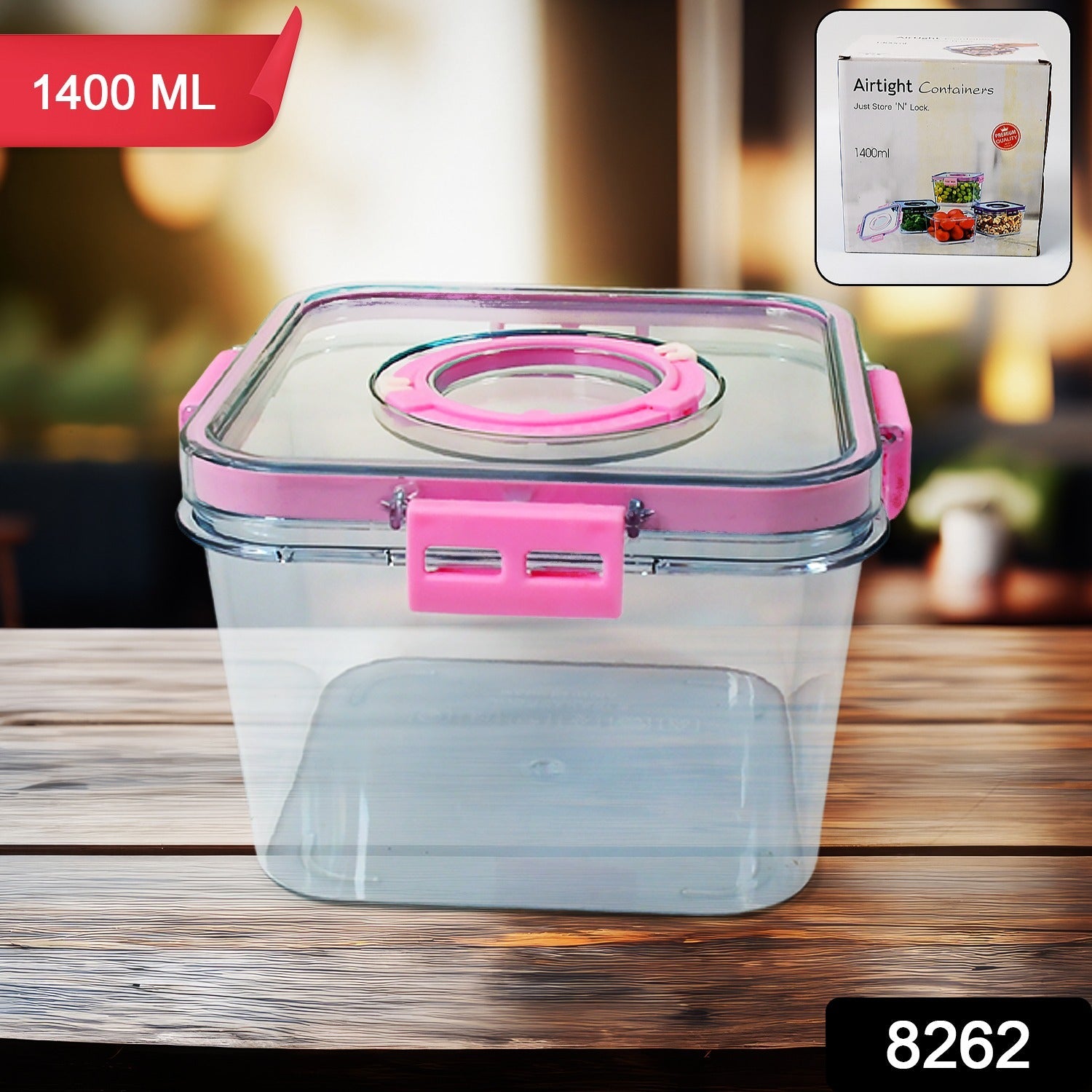 Fresh fruits and vegetables neatly stored in a clear plastic food container.