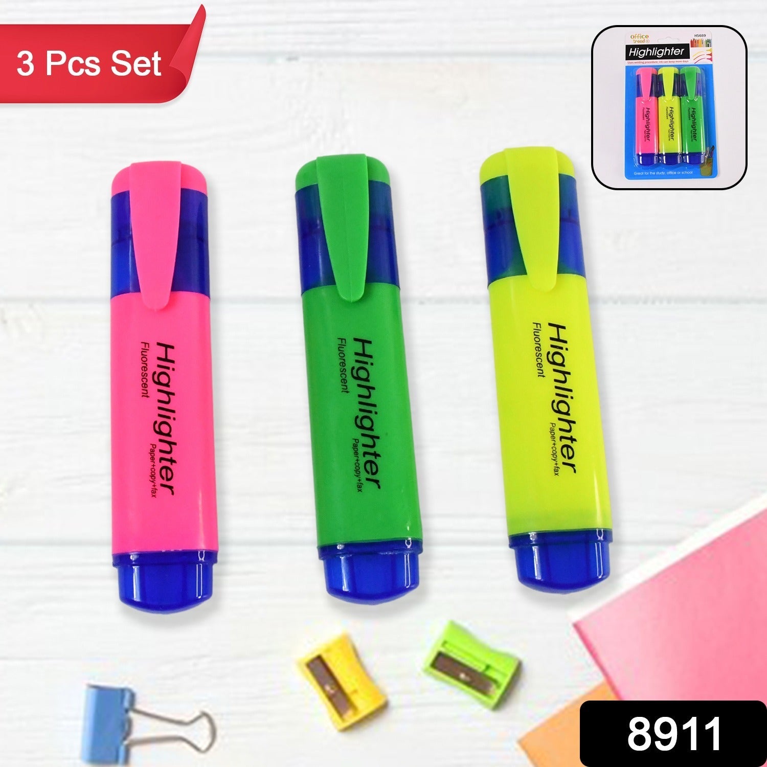 InkGlow FluoroFlow highlighter pen colors showing broad tip design