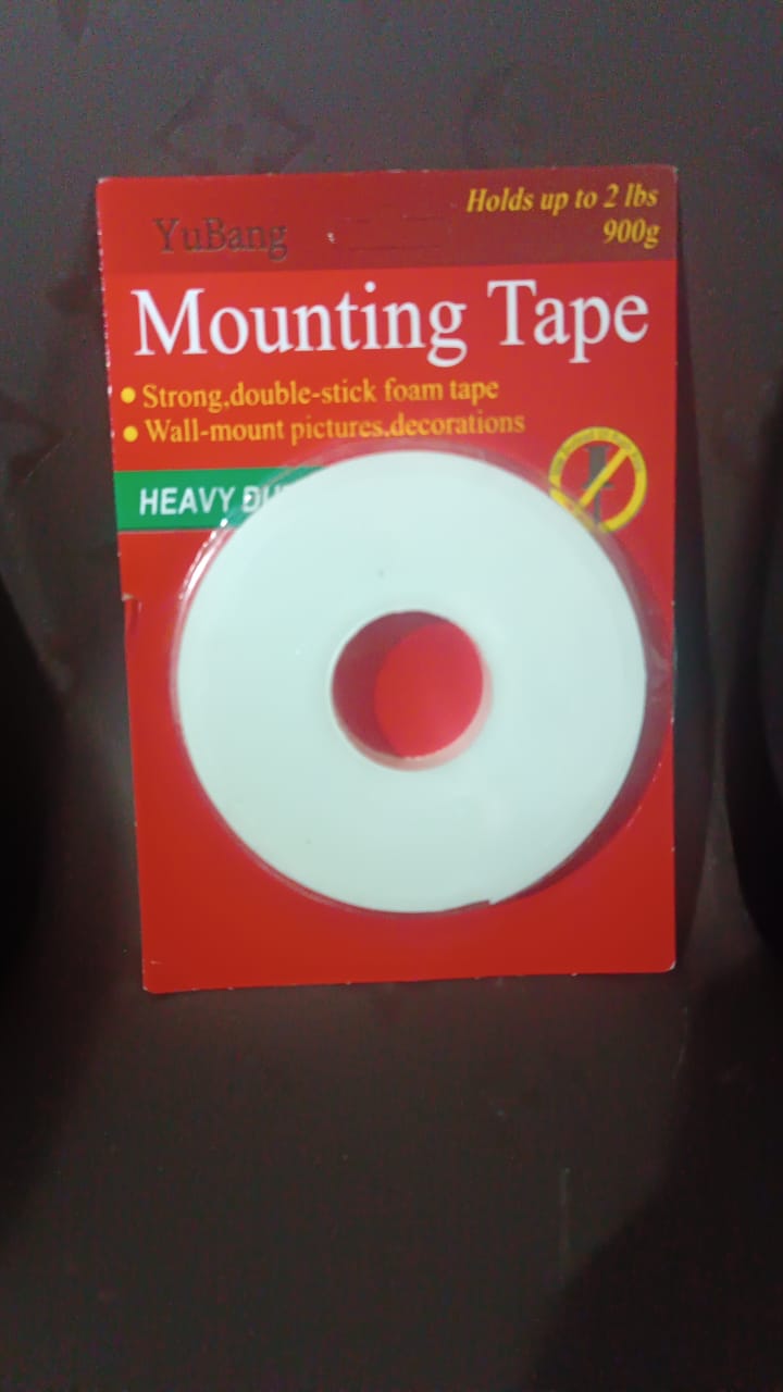 Packaged medium strong double sided foam mounting tape ready for use