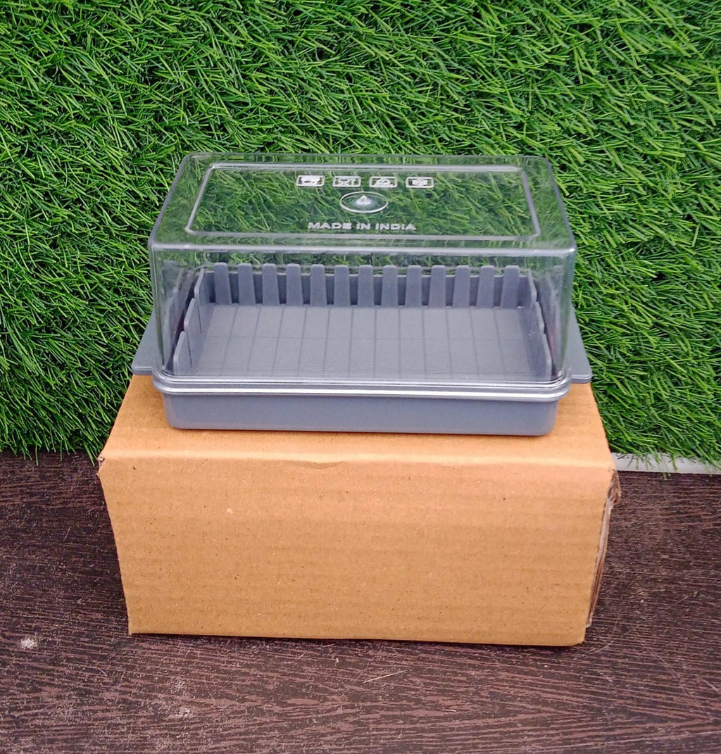 Compact butter slicer box, showing its practical design for efficient kitchen storage.